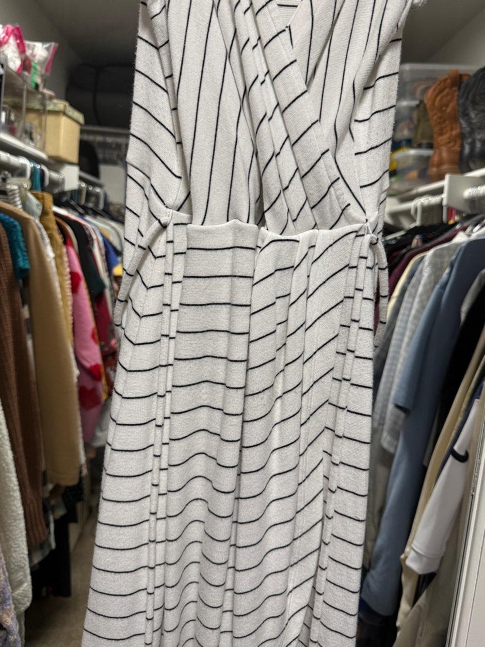 White Striped Dress - Picture 3 of 5